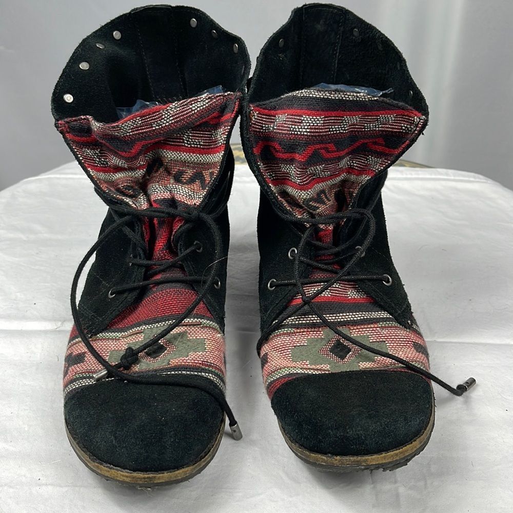 The SAK Jada Ankle Boots Southwestern Tribal Pink Black Size 9 1/2 Black…
